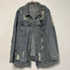 SHEIN ダメージデニムジャケット 0XL
