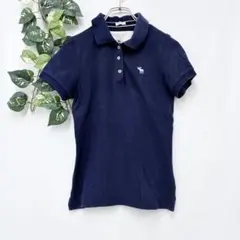 美品✨ アバクロンビーアンドフィッチ ポロ シャツ ネイビー 刺繍 ロゴ 紺