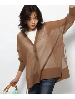 美品 バンヤードストーム シアーニット カーディガン M