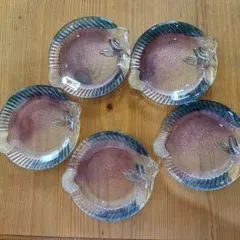 希少 曽我ガラス 魚 ガラス皿 5枚組 匿名配送 レトロ 食器のサムネイル