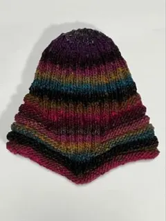 ハンドメイド　耳あて付きニット帽☆野呂英作毛糸使用