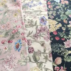 花柄プリント生地　3色セット