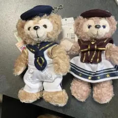 ダッフィーとシェリーメイ ぬいぐるみバッジ　セット