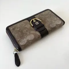 COACH シグネチャー 長財布 ラウンドファスナー バックルのサムネイル