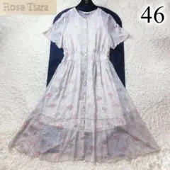 極美品】Rose Tiara ローズティアラ シフォンプリーツワンピース46