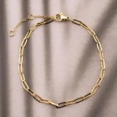 ステンレス ゴールド リンクチェーンブレスレット
