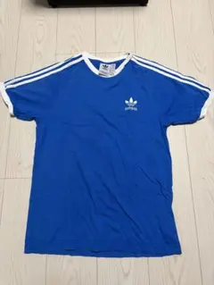 adidas 3本ライン Tシャツ M 青