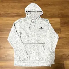 adidas アディダス スウェットパーカー グレー 杢調 メンズOサイズ
