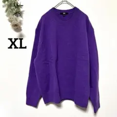 【UNIQLO ユニクロ】プレミアムラムクルーネックセーター パープル 紫 XL