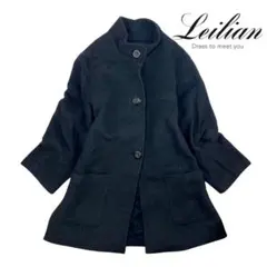 12T431☆ Leilian スタンドカラー ウールコート ハーフコートのサムネイル