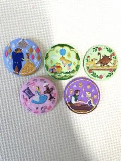 f*i様 ディズニープリンセス刺繍ピンバッジ5個セット