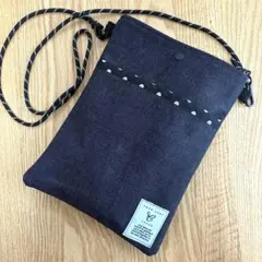 【ドット×デニム】サコッシュ✳︎ショルダーバッグ✳︎スマホポーチ【ショルダー紐付】