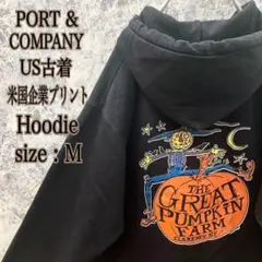 IS583 US古着ポートアンドカンパニー米国企業バックプリントロゴフーディー