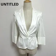 UNTITLED アンタイトル ホワイト テーラードジャケット ギャザー 2のサムネイル