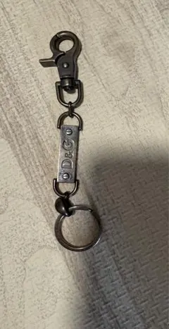 D&G ウォレットチェーン イタリア製 キーリング ロゴチャーム レア