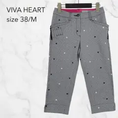 ビバハート VIVA HEART クロップドパンツ 黒 白 千鳥格子 ハートのサムネイル