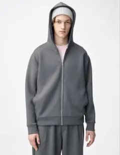 【GU】パフスウェットフルジップパーカ【新品未使用・タグ付】GLAY【XL】