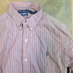 Ralph Lauren スリムフィット 長袖シャツ ピンク ストライプ　y56