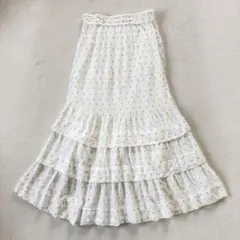 ラブティックボンボン　さらっとした着心地　ドット刺繍スカート