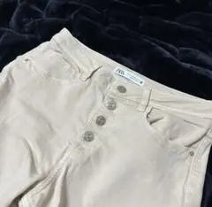 【 ZARA DENIM ピンクベージュデニム サイズ38 】