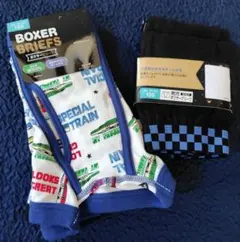 ボクサーブリーフ 4枚 120cm 電車柄 チェック柄