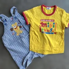 d*7様 ヴィンテージ　ミキハウス　Tシャツとオーバーオールセット 90cm