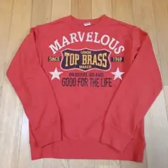 TOP BRASS プリントトレーナー 赤　160cm