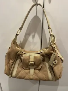 【新品 JAYRO】平成ギャル☆ベージュ ファー ハンドバッグ ショルダーバッグ