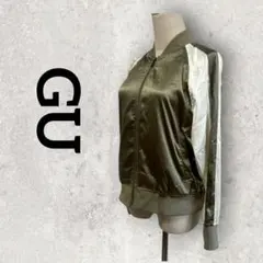 GU スカジャン MA-1 ブルゾン レディース (L) モスグリーン 薄手