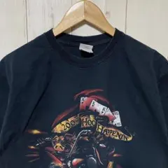 00s ハーレー トランプ カジノ バイク 牛 ウシ アニマル Tシャツ