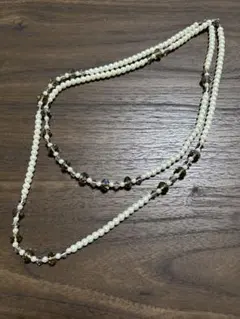 パール風2連ネックレス