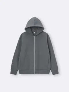 GU パフスウェットフルジップパーカー グレー