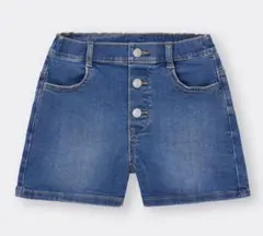 新品・未使用・タグ付き GU デニムフロントボタンショートパンツ サイズ140