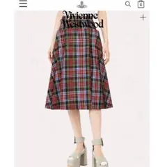 未使用級✨ヴィヴィアンウエストウッド AW24 ライディングスカート チェックのサムネイル