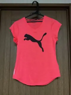 PUMA DRYCELL ピンク Vネック Tシャツ