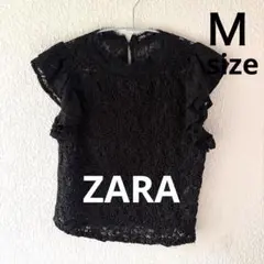 ZARA ノースリーブ レーストップス ブラック　Ｍサイズ　フォーマル　上品