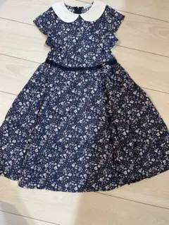 キャサリンコテージ花柄ネイビー ワンピース 130サイズ