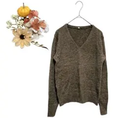 【S】 無印良品 ニット セーター 長袖 天然素材 秋冬ウール ヤク 茶色