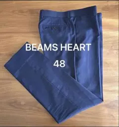 【BEAMS HEART】メンズ ビジネスパンツ ネイビー 48