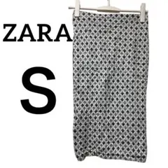 Zara 【サイズＳ】幾何学模様 タイトスカート ひざ丈スカート レディース