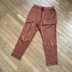 【グローバルワーク】テーパードパンツ M ストレッチ レンガ色 ブラウン