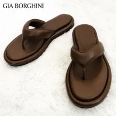 GIA BORGHINIレザーアンクルストラップサンダル23.5㎝ - メルカリ