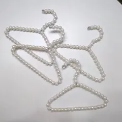 パール風ミニハンガーホワイト　4本セット 犬服ハンガー