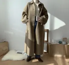 nokcha】ノクチャ ハンドメイド ヘリンボーン オーバーウール コート