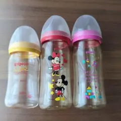 pigeon 哺乳瓶 3本セット ミッキー ミニー 母乳実感