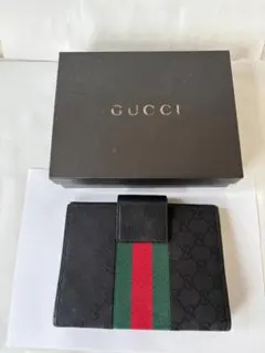 GUCCI/グッチ 手帳カバー GG柄 シェリーライン 115241 ブラック