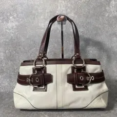 COACH コーチ ハンプトンズ ダブルソーホー レザー トートバッグ