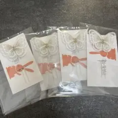 蝶　刺繍ヘアピン　4個セット　ウェディング　ブライダル　アクセサリー