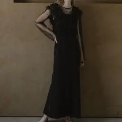 エトユニヴェール 結婚式 ドレス キャミワンピース ロング丈 黒 美品のサムネイル