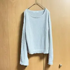 Rose Farm ラメ入りニット　プルオーバー　長袖　L　ライトグレー
